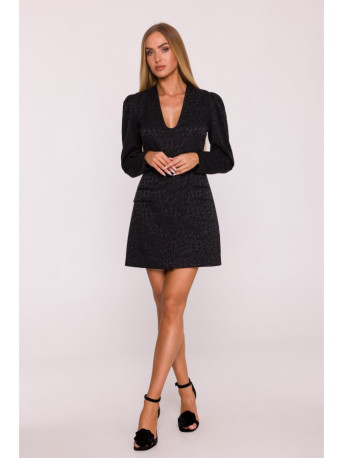M881 Jacquard blazer dress - black