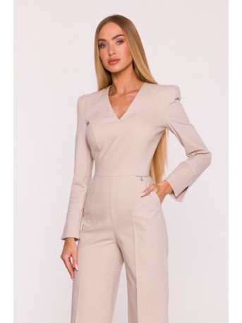 M883 Denim-look jumpsuit - beige