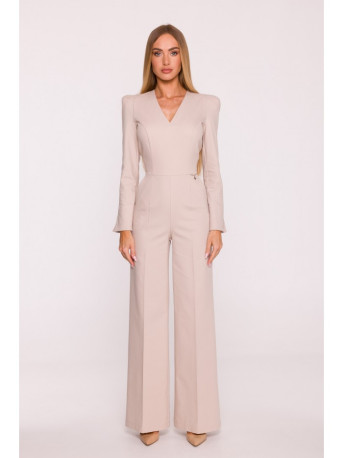 M883 Denim-look jumpsuit - beige