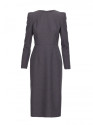 S412 Pencil dress with decorative shoulders - grey