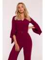 S416 Jumpsuit with ruffled sleeves - maroon