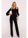 S416 Jumpsuit with ruffled sleeves - black