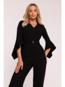 S416 Jumpsuit with ruffled sleeves - black