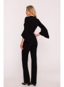 S416 Jumpsuit with ruffled sleeves - black