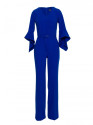S416 Jumpsuit with ruffled sleeves - royal blue