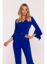 S416 Jumpsuit with ruffled sleeves - royal blue