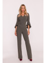 S416 Jumpsuit with ruffled sleeves - khaki