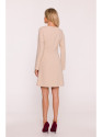 S419 Dress with decorative buttons at the waist - beige