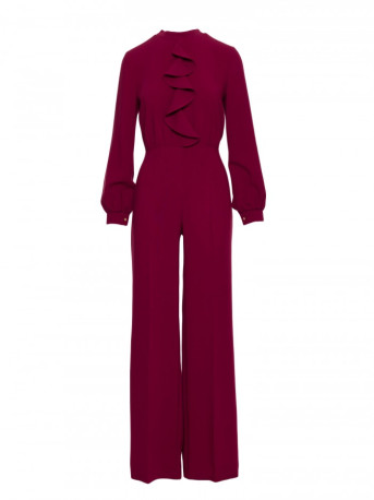 S420 Jumpsuit with a ruffle - maroon