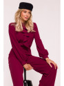 S420 Jumpsuit with a ruffle - maroon