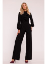 S420 Jumpsuit with a ruffle - black