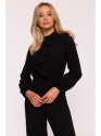 S420 Jumpsuit with a ruffle - black