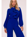 S420 Jumpsuit with a ruffle - royal blue