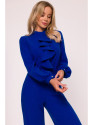 S420 Jumpsuit with a ruffle - royal blue
