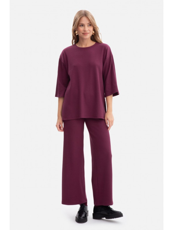 B300 Rib knit trousers - plum