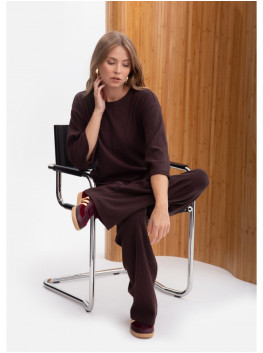 B300 Rib knit trousers - dark chocolate