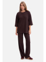 B300 Rib knit trousers - dark chocolate