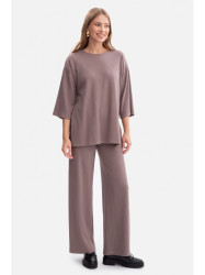 B300 Rib knit trousers - cocoa