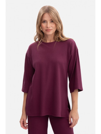 B301 Rib knit top - plum
