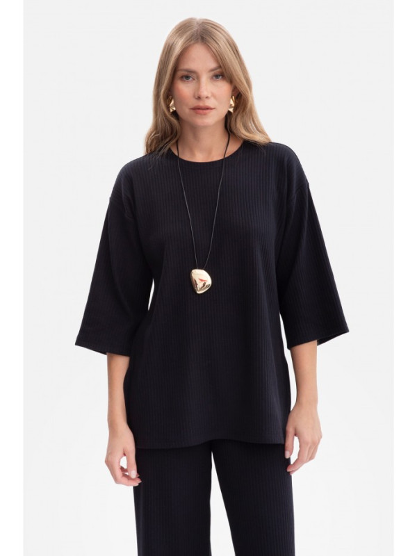 B301 Rib knit top - black