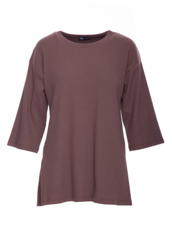 B301 Rib knit top - brown