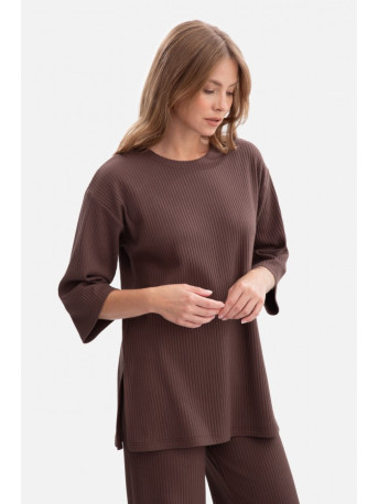 B301 Rib knit top - brown