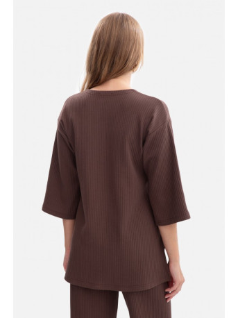 B301 Rib knit top - brown