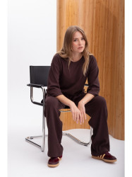 B301 Rib knit top - dark chocolate