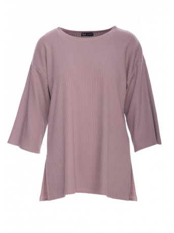 B301 Rib knit top - cocoa