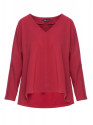 B304 Knit V-neck pullover top - maroon
