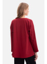 B304 Knit V-neck pullover top - maroon