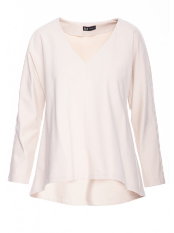 B304 Knit V-neck pullover top - sand