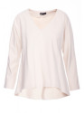 B304 Knit V-neck pullover top - sand