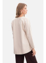 B304 Knit V-neck pullover top - sand