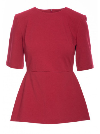 B305 Knit peplum top - maroon