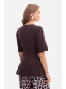 B305 Knit peplum top - dark chocolate