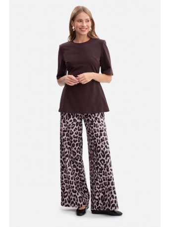 B305 Knit peplum top - dark chocolate