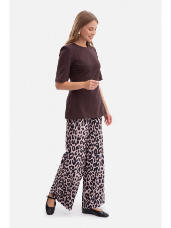 B305 Knit peplum top - dark chocolate