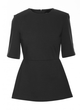 B305 Knit peplum top - black