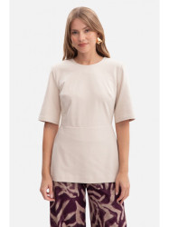 B305 Knit peplum top - sand