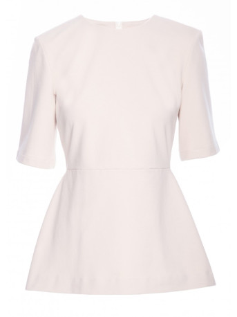 B305 Knit peplum top - sand