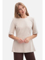 B305 Knit peplum top - sand