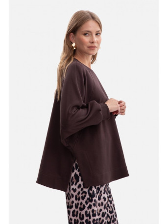 B306 Knit relaxed fit sweatshirt - dark chocolate