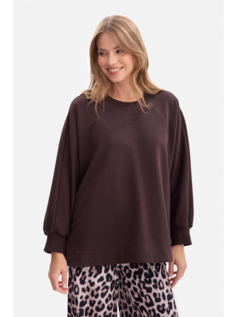 B306 Knit relaxed fit sweatshirt - dark chocolate