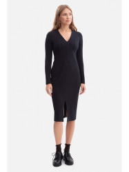 B307 Rib knit pencil dress - black