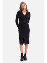 B307 Rib knit pencil dress - black