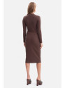 B307 Rib knit pencil dress - brown