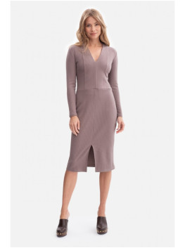 B307 Rib knit pencil dress - cococa