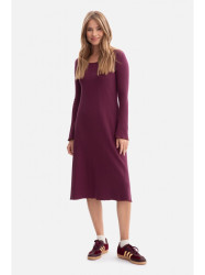 B308 Rib knit midi dress - plum
