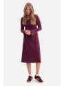 B308 Rib knit midi dress - plum